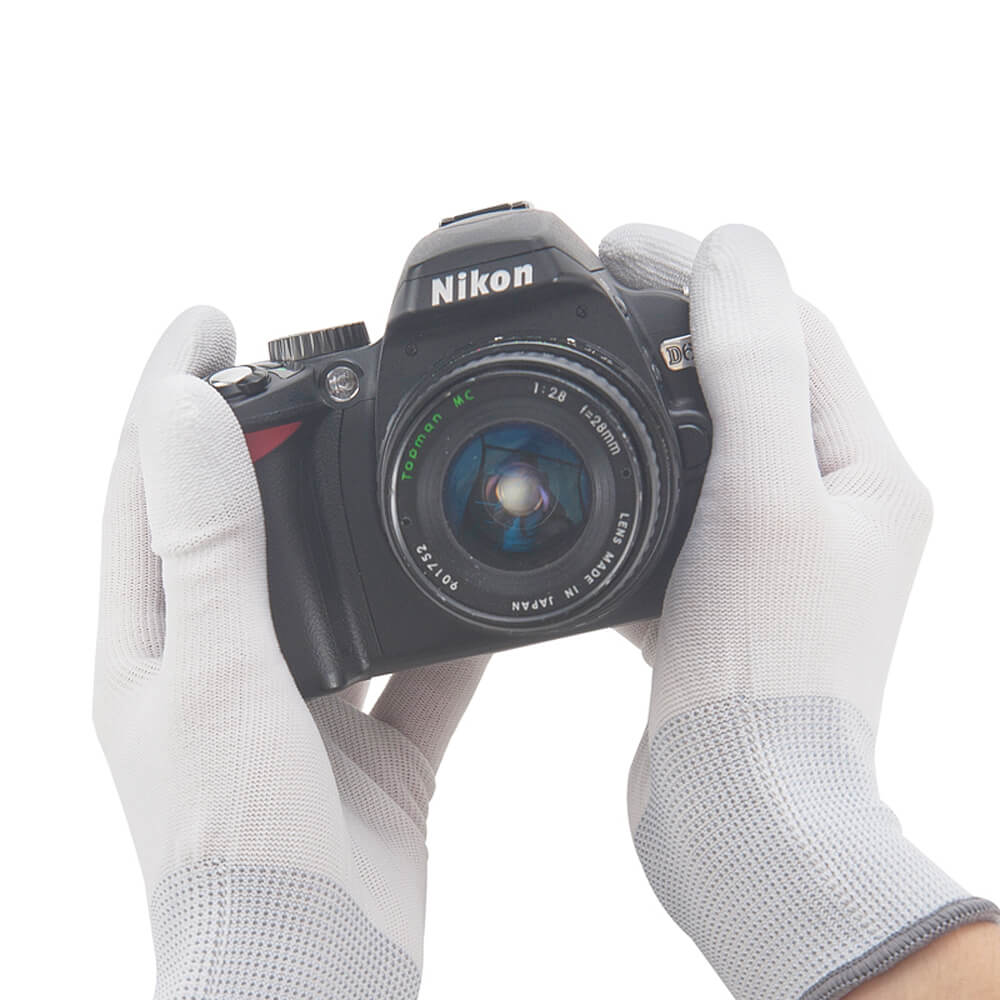 VSGO DDG-2 1 Pair Nylon Anti-Static Carbon Fiber Touch Screen Camera Cleaning Gloves Grey 