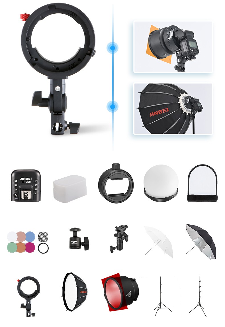 thumbnail image 2 of Jinbei MH Color Gels Magnetic Reflector For Bowens Mount Studio Flash & LED Lights 2 of 6