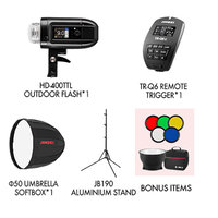 Jinbei HD400 Battery Flash Bundle with Softbox and TTL trigger