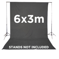 Jinbei Black Muslin Photographic Studio Backdrop 3 x 6m