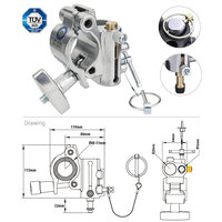 Kupo KCP-844 TV Coupler with 16mm Baby Pin and 28mm Junior Receiver - Polished Finish