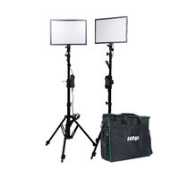 Ledgo LUXPAD E268C Twin LED Light Kit with Batteries, Stands and Grids