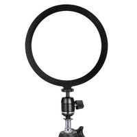 Lishual C200RS Round 17cm soft LED Makeup Light kit with battery, charger, stand, and carry case