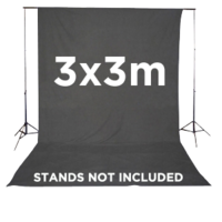 3m PROtog Muslin Photographic Studio Backdrop 3 x 3m - Black