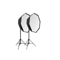Twin 135W Octo Fluorescent Continuous Light Kit With Light Stands