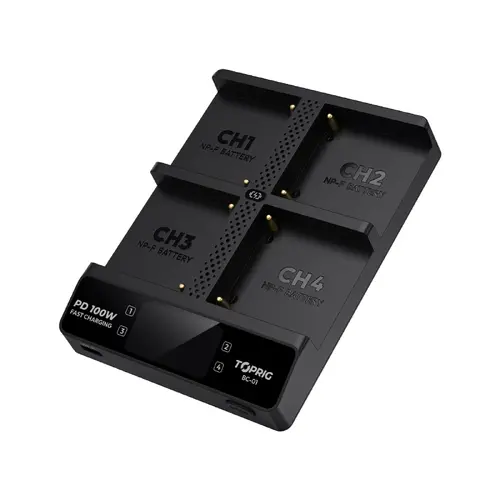 Accsoon BC-01 TopRig 4 port NP-F Battery Charger with Power Supply