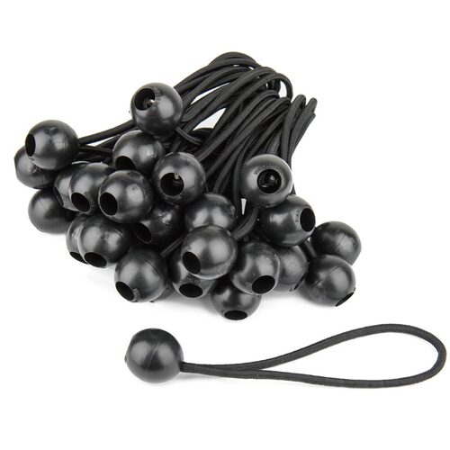 Kupo BG-4506 15cm Heavy Duty Black ball Bungees Pack of 50