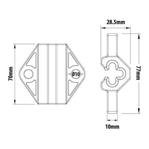 Kupo Chain Slider, Black, for chain 4.0 - 5.4mm