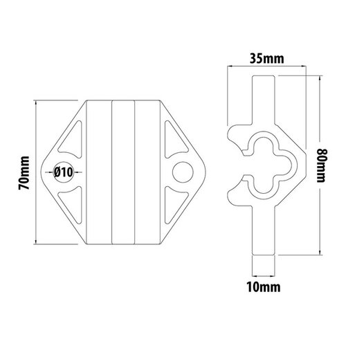 Kupo Chain Slider, Black, for chain 6.3 - 7.1mm
