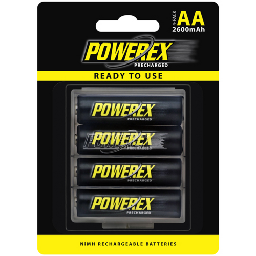 Maha Powerex Precharged AA 2600 mAh Batteries 4Pack Retail Blister