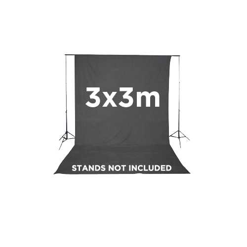 3m PROtog Muslin Photographic Studio Backdrop 3 x 3m - Black