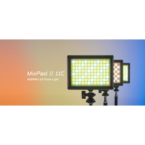 Nanlite Mixpad 11C Series II RGB On-Camera LED Light with NPF Battery and Charger