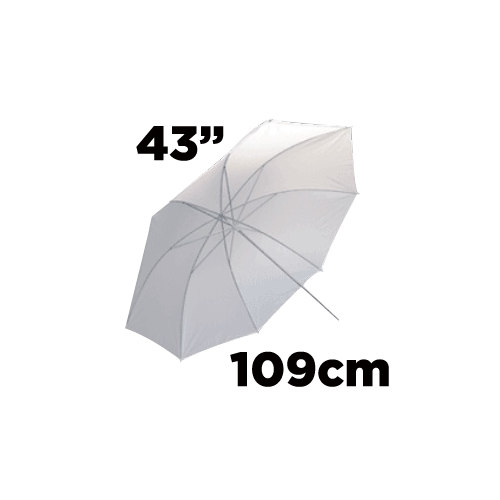 43" 109cm White Shoot Through Photographic Umbrella